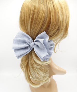 veryshine.com Barrette (Bow) Pale blue volume pleated hair bow french barrette women hair accessory
