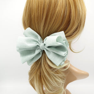 veryshine.com Barrette (Bow) Pale mint volume pleated hair bow french barrette women hair accessory