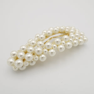 veryshine.com Barrette (Bow) pearl decorated flower hair barrette snap clip woman hair accessory