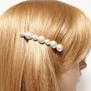 veryshine.com Barrette (Bow) pearl rhinestone decorated french barrette elegant side hair clip women accessory