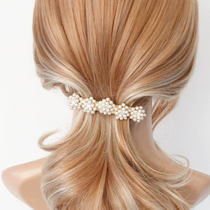 veryshine.com Barrette (Bow) Pearl & rhinestone tiny pearl ball flower french hair barrette women hair accessory