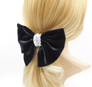 veryshine.com Barrette (Bow) pearl wrap velvet hair bow for women luxury style hair accessory for women
