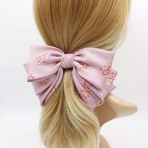 veryshine.com Barrette (Bow) Pink floral satin hair bow