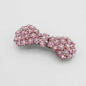 veryshine.com Barrette (Bow) Pink rhinestone embellished small hair bow barrette