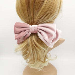 veryshine.com Barrette (Bow) Pink Texas velvet bow french hair barrette big hair bow  accessory for women
