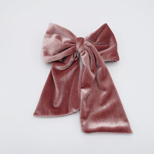 veryshine.com Barrette (Bow) Pink velvet hair bow medium large sized hair accessory for women