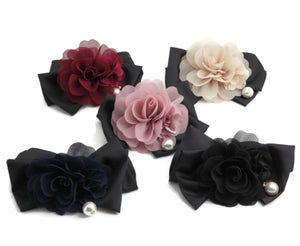 veryshine.com Barrette (Bow) Pleat flower french barrette  black bow french hair barrette elegant woman hair accessories