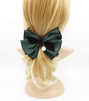 veryshine.com Barrette (Bow) pleated hair bow velvet strap knot interlocked edge Fall Winter for women