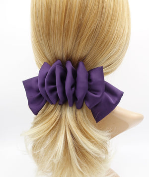 veryshine.com Barrette (Bow) Purple satin ruffle hair bow for women