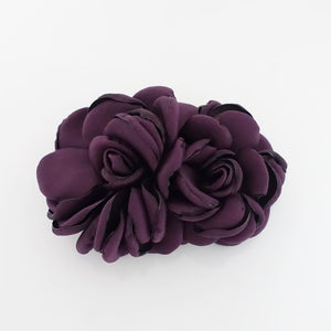 veryshine.com Barrette (Bow) Purple two wild rose flower decorated french hair barrette women hair accessory
