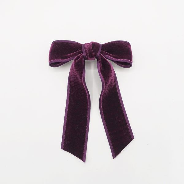 satin edge velvet hair bow in purple wine VS-202703 –