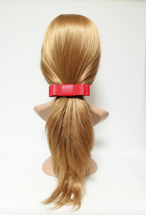 veryshine.com Barrette (Bow) Red Artificial Leather Bow Hair Slide French Barrette Women Hair Accessory