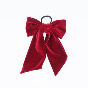 large velvet hair bow in red 
