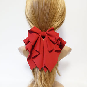 veryshine.com Barrette (Bow) Red romance chiffon hair bow french barrette drape falling ruffle wave feminine style women hair clip
