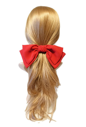 veryshine.com Barrette (Bow) Red Texas chiffon bow french hair barrette big hair bow for Women