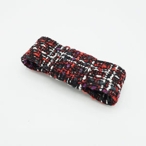 veryshine.com Barrette (Bow) Red tweed hair bow flat style french barrette Autumn Winter hair accessory for women