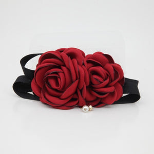 veryshine.com Barrette (Bow) Red Two Rose Flowers French Hair Barrettes women hair clip
