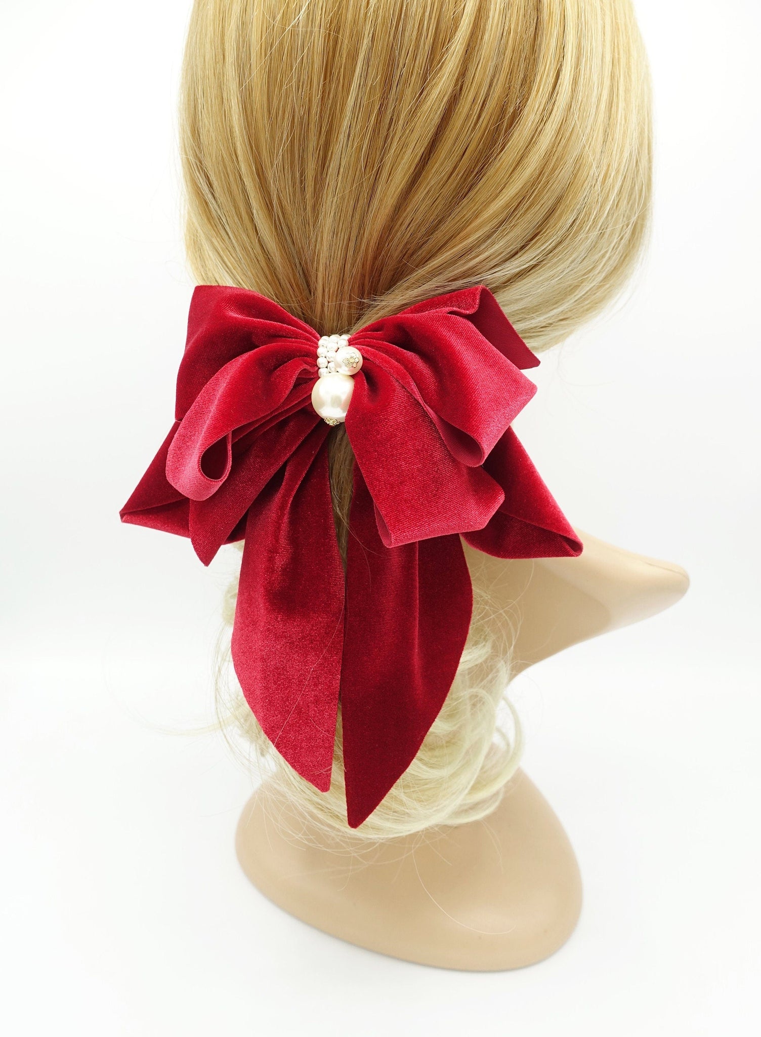 Embellished Pearl Oversized Hair Bow Hair Clip