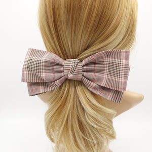 veryshine.com Barrette (Bow) Red wine plaid hair bow office hair accessory for women