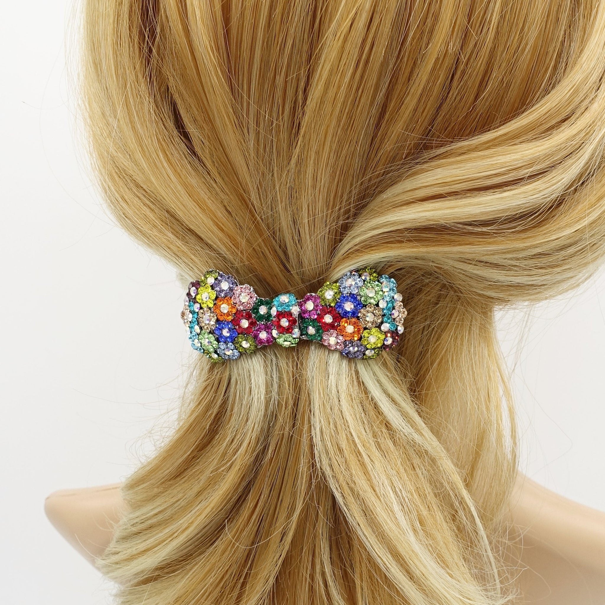 veryshine.com Barrette (Bow) rhinestone embellished small hair bow barrette