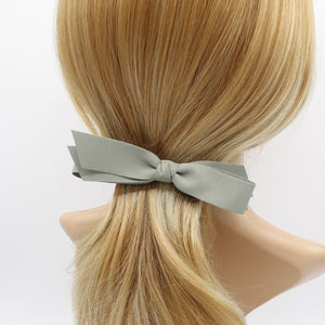 veryshine.com Barrette (Bow) Sage straight hair bow, folded hair bow, solid hair bow for women