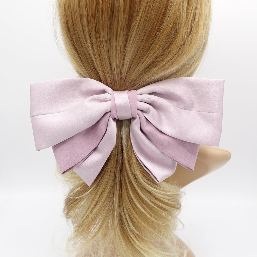 veryshine.com Barrette (Bow) satin hair bow 2 tone double layered hair accessory for women