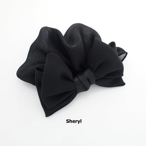 veryshine.com Barrette (Bow) Sheryl covered snood net professional hair bow french barrette