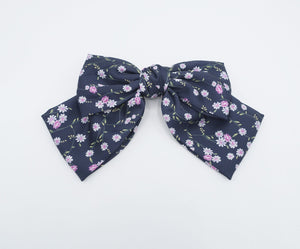 veryshine.com Barrette (Bow) silk satin hair bow floral print big hair accessory for women