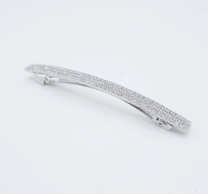 veryshine.com Barrette (Bow) Silver sparkly hair barrette cubic zirconia embellished french barrette women hair clip