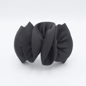 veryshine.com Barrette (Bow) Solid black satin wave hair bow for women
