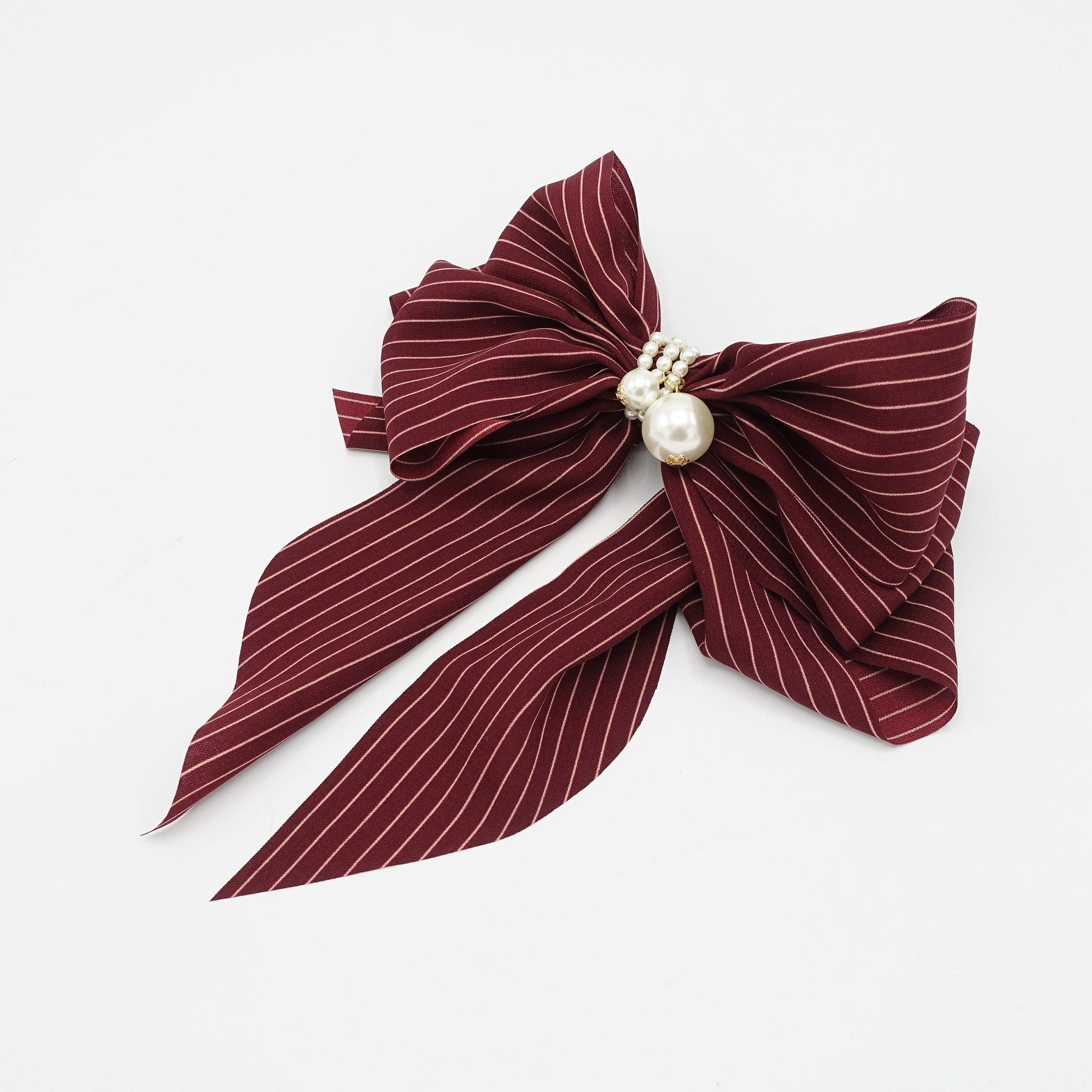 veryshine.com Barrette (Bow) solid classic stripe hair bow long tail french barrette women hair accessory
