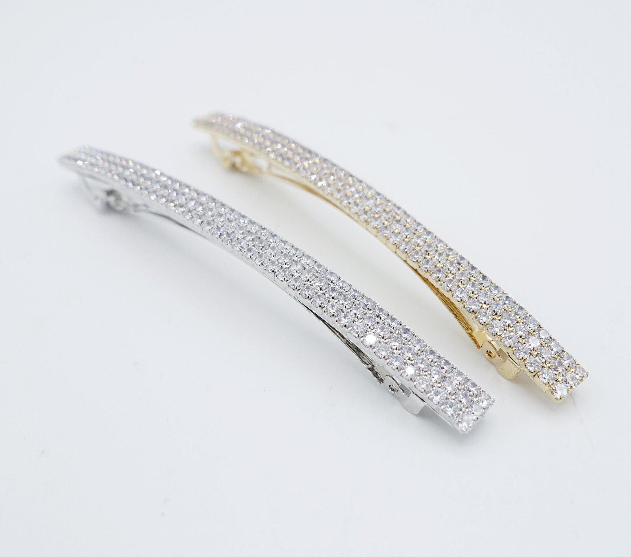 veryshine.com Barrette (Bow) sparkly hair barrette cubic zirconia embellished french barrette women hair clip