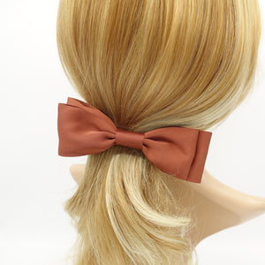 veryshine.com Barrette (Bow) Terra cotta narrow hair bow layered Autumn hair bow barrette for women