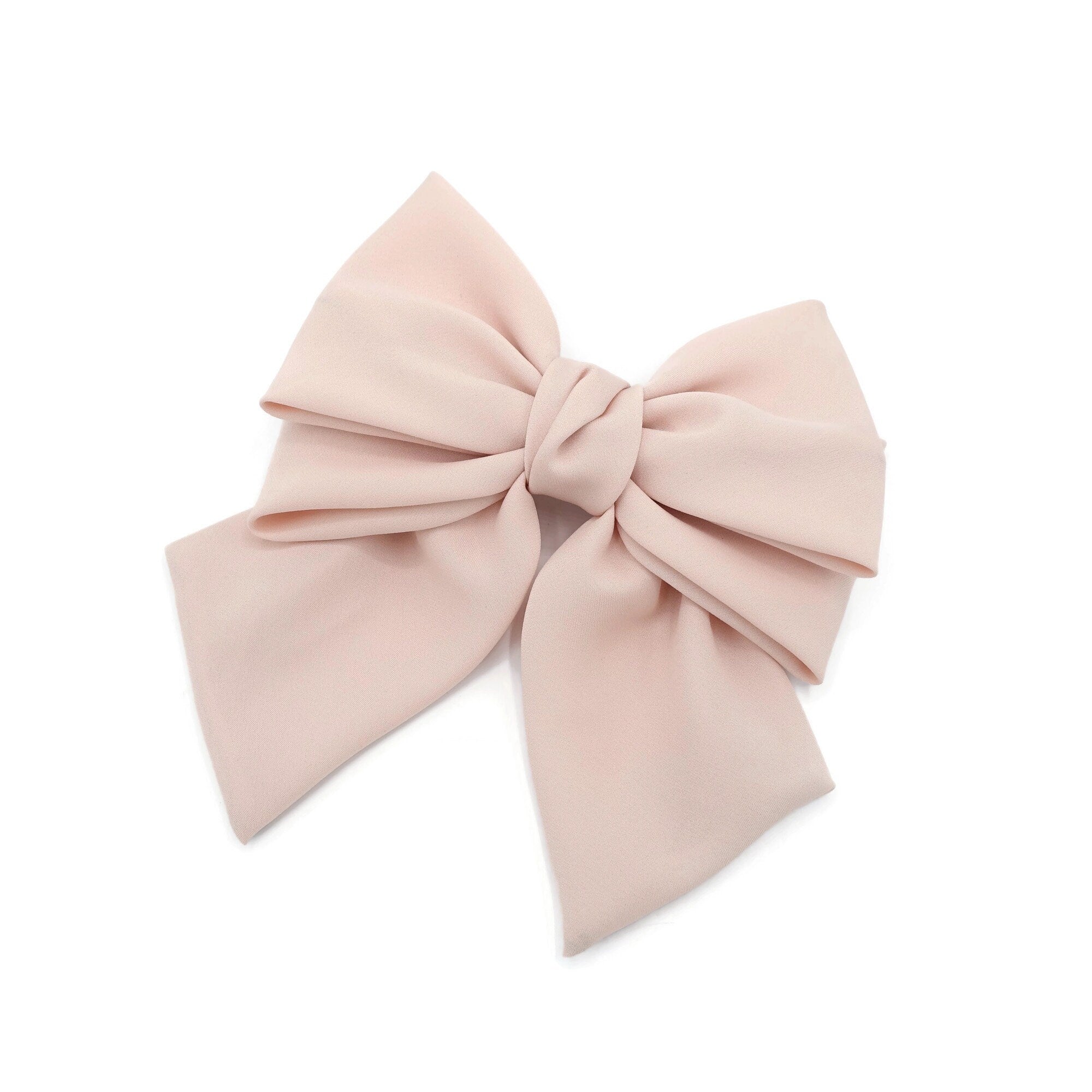 veryshine.com Barrette (Bow) thick double layered tail hair bow chiffon hair barrette for women