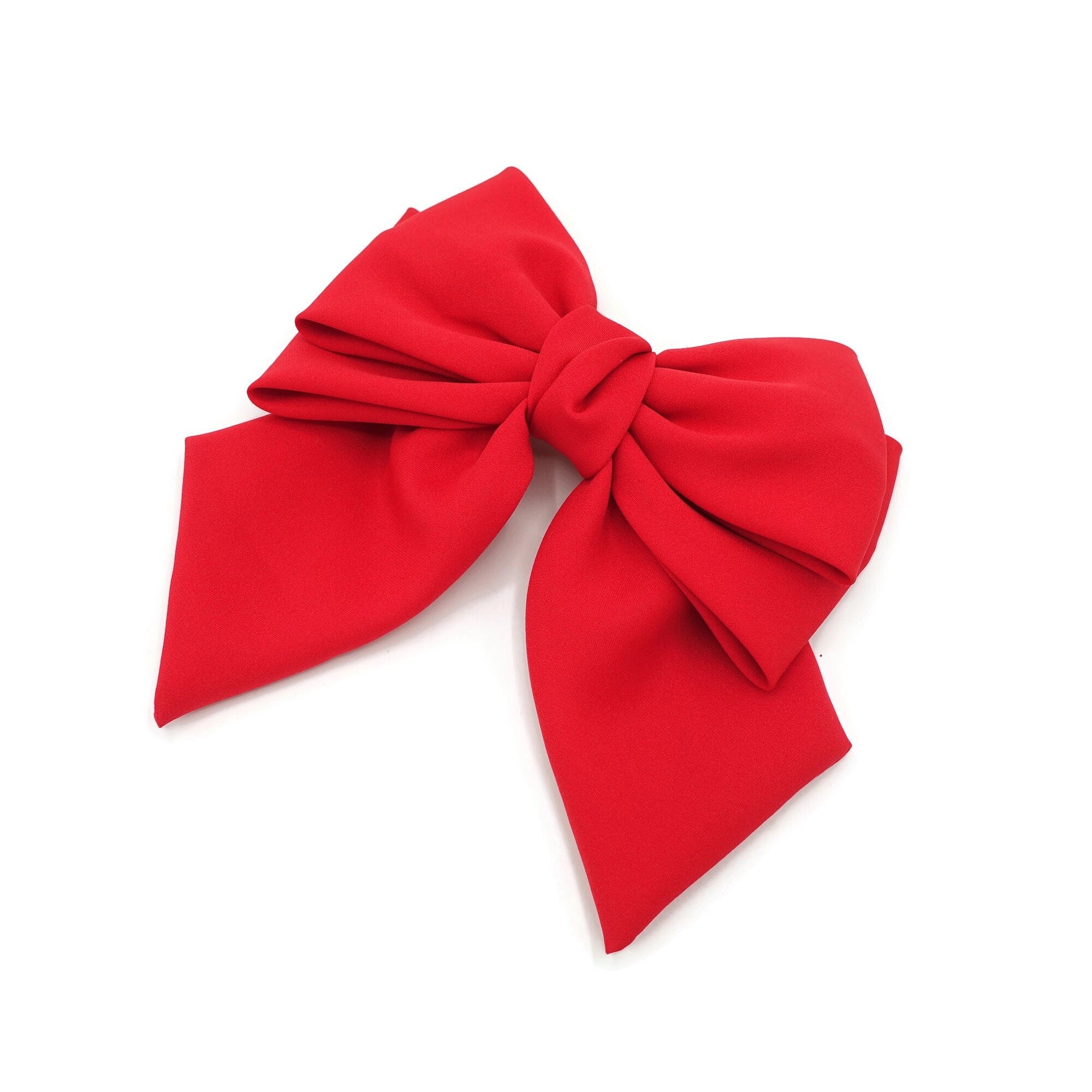 veryshine.com Barrette (Bow) thick double layered tail hair bow chiffon hair barrette for women
