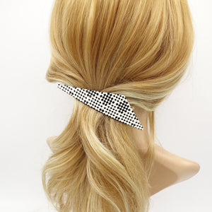 veryshine.com Barrette (Bow) triangle cellulose acetate black white tile pattern french hair banrrette