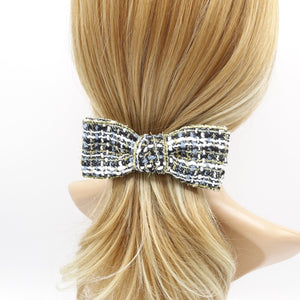 veryshine.com Barrette (Bow) tweed hair bow, golden edge hair bow for women
