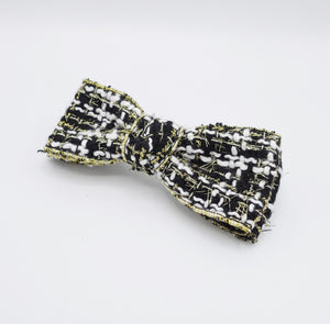 veryshine.com Barrette (Bow) tweed hair bow, golden edge hair bow for women