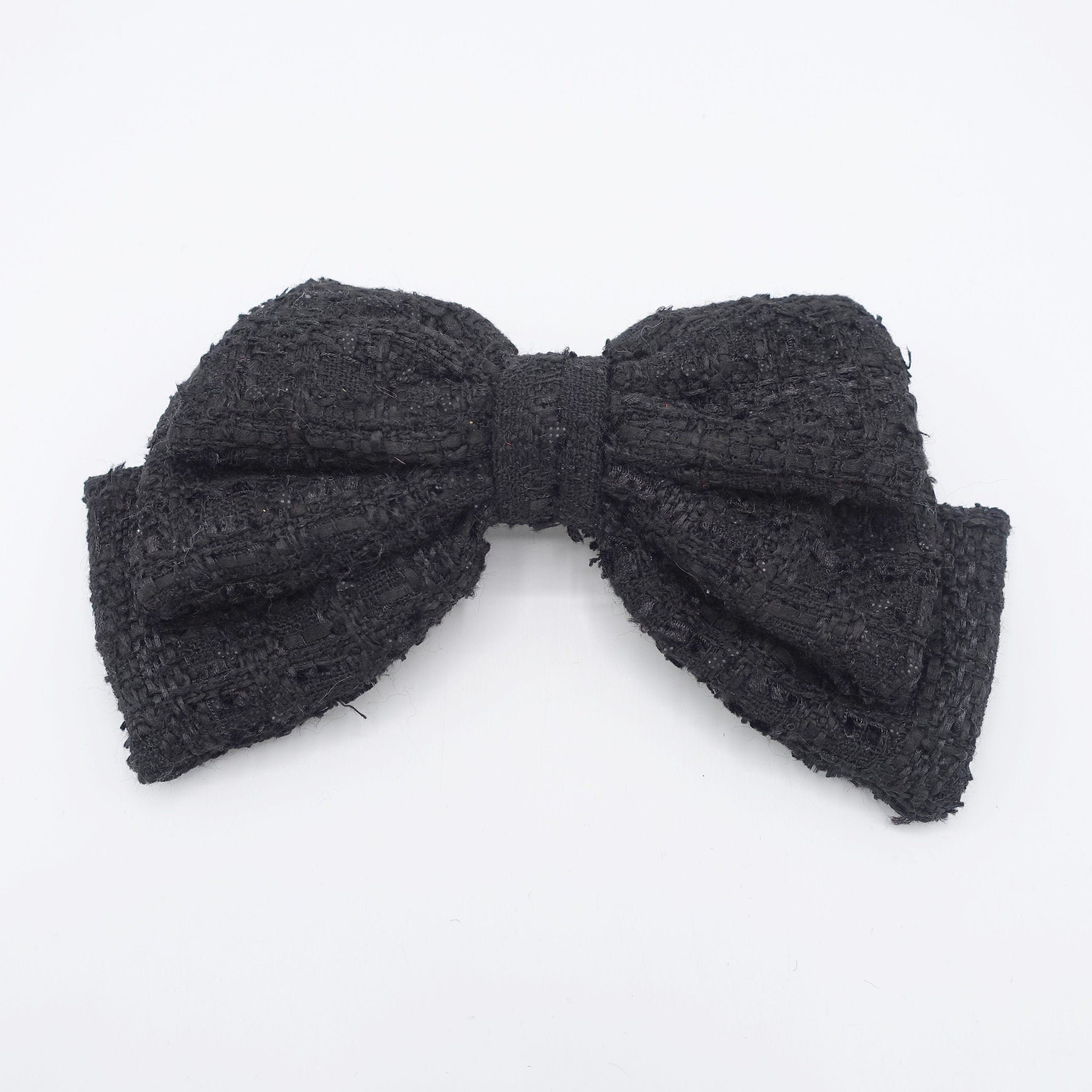 black tweed hair bows 