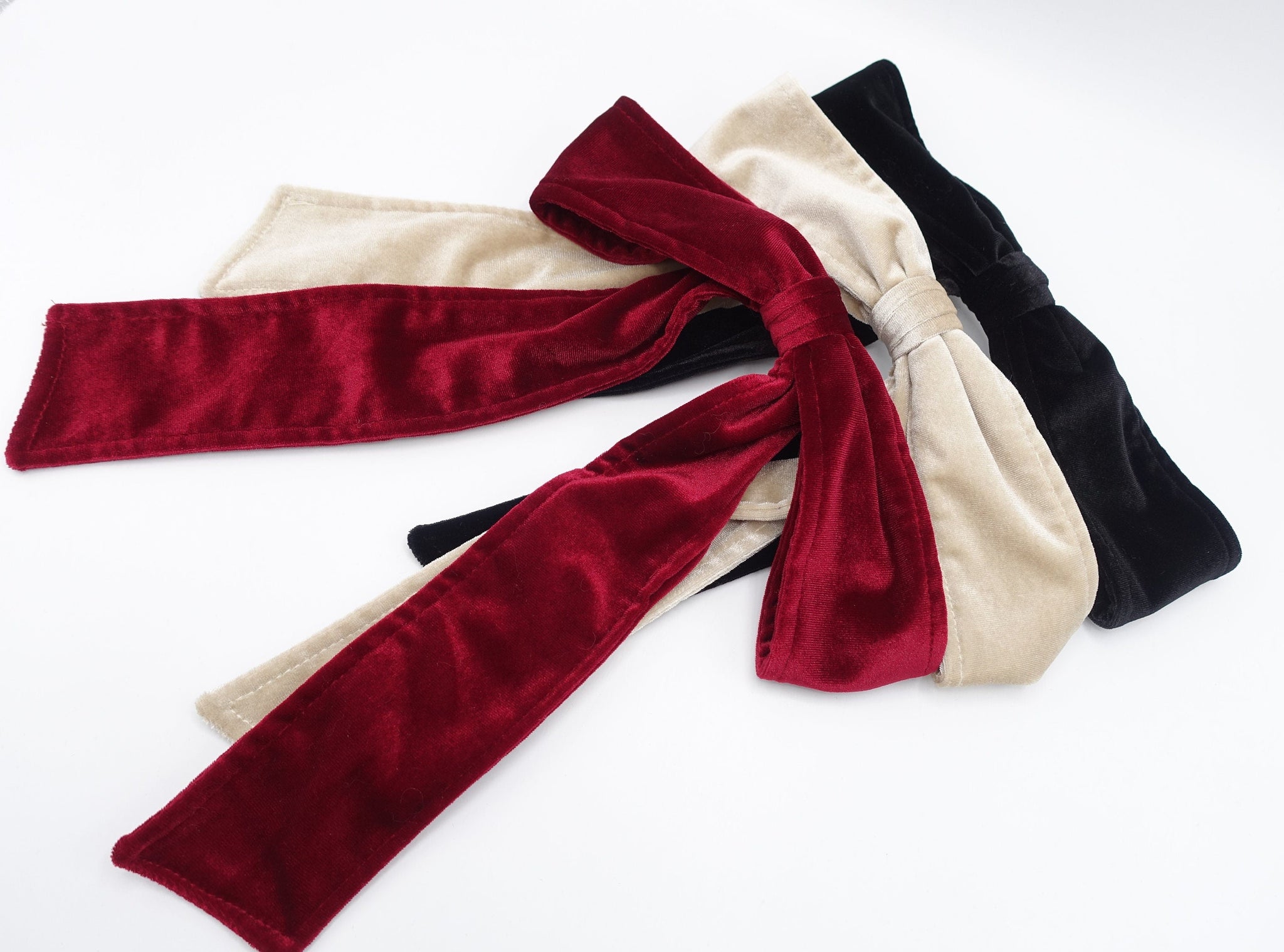 veryshine.com Barrette (Bow) velvet bow barrette, velvet tailed bow, neat velvet hair bow for women