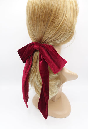veryshine.com Barrette (Bow) velvet bow barrette, velvet tailed bow, neat velvet hair bow for women