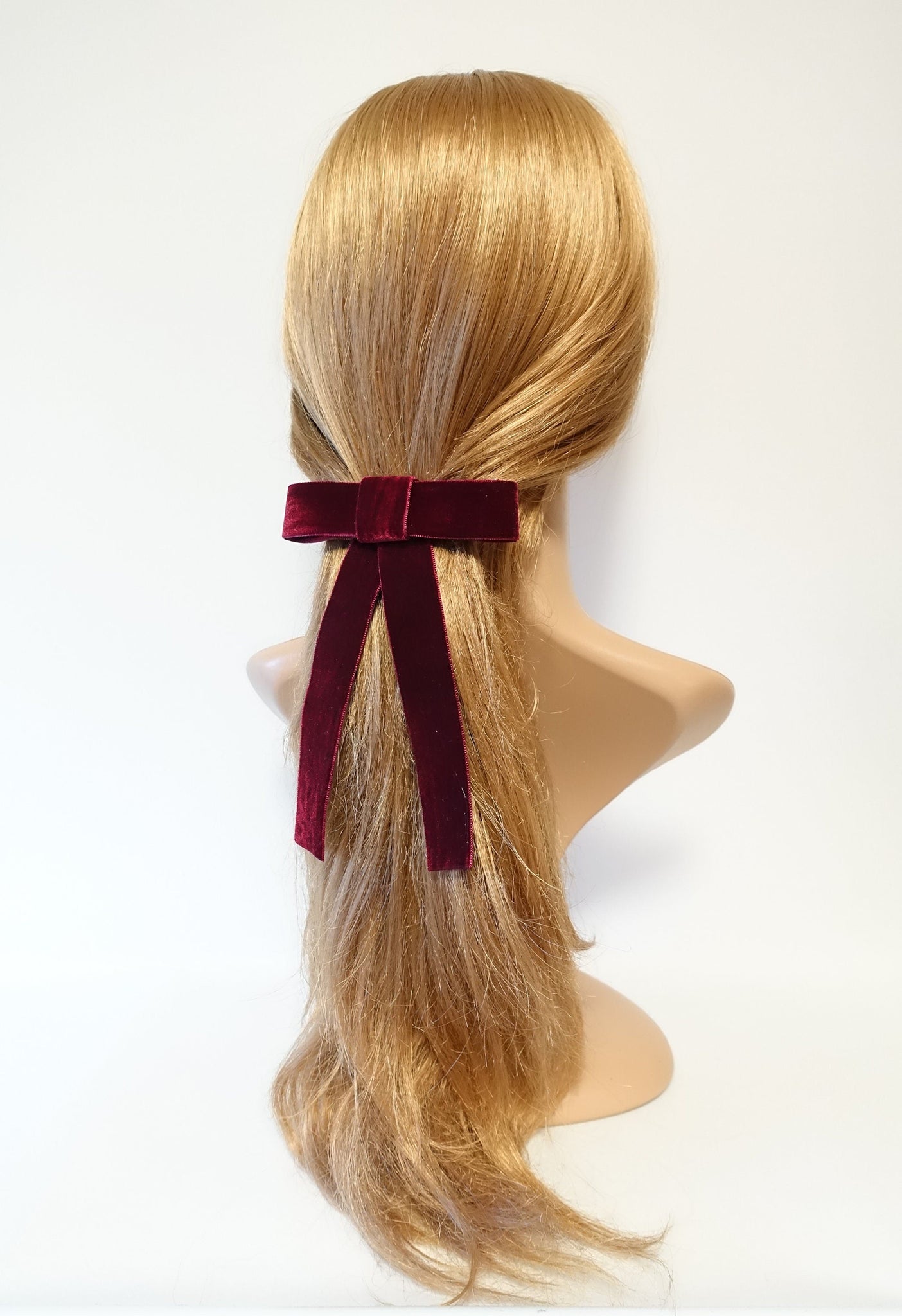 veryshine.com Barrette (Bow) Velvet bow simple stylish black velvet hair accessory 0.98 inch width