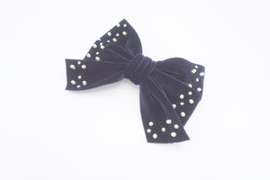 veryshine.com Barrette (Bow) velvet hair bow, triple rhinestone hair bow, pearl velvet bow, luxury hair bows for women