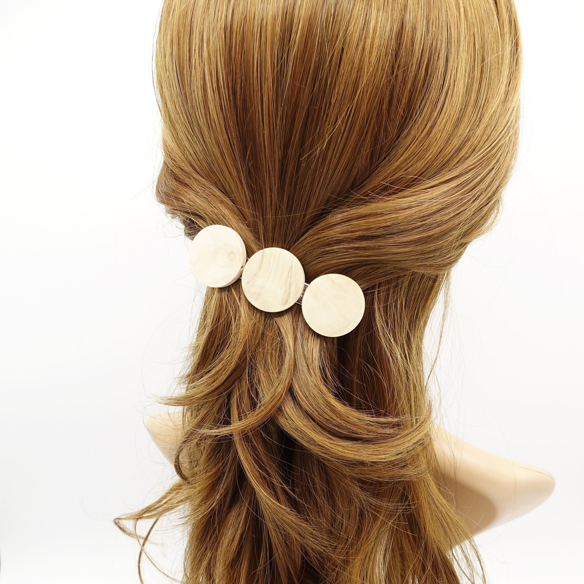 veryshine.com Barrette (Bow) wood hair barrette circle wood hair accessory for women