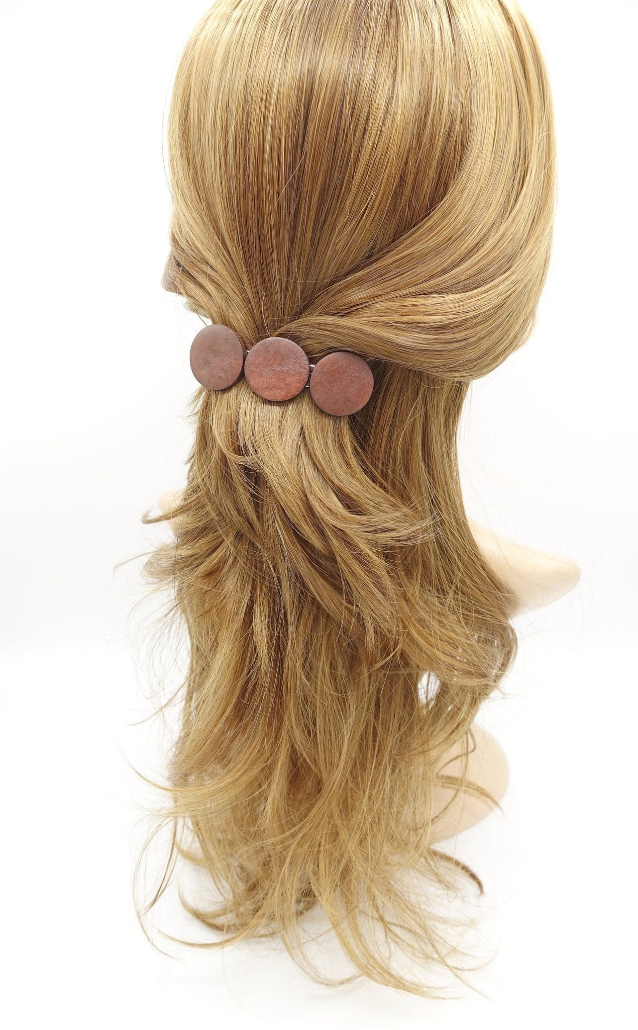 veryshine.com Barrette (Bow) wood hair barrette circle wood hair accessory for women