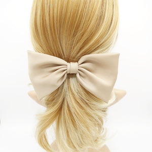 veryshine.com Barrettes & Clips Beige glossy basic satin hair bow women hair accessory