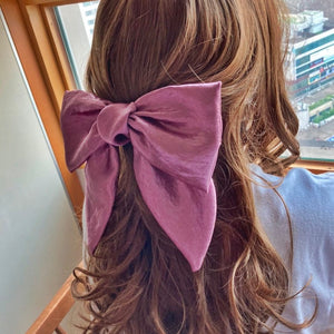veryshine.com Barrettes & Clips big satin hair bow pointed tail glossy hair accessory for women