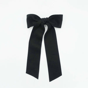 veryshine.com Barrettes & Clips Black long tail woolen hair bow stylish accessory for women