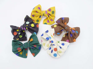 veryshine.com Barrettes & Clips cotton dot hair bow colorful wired hair accessory for women