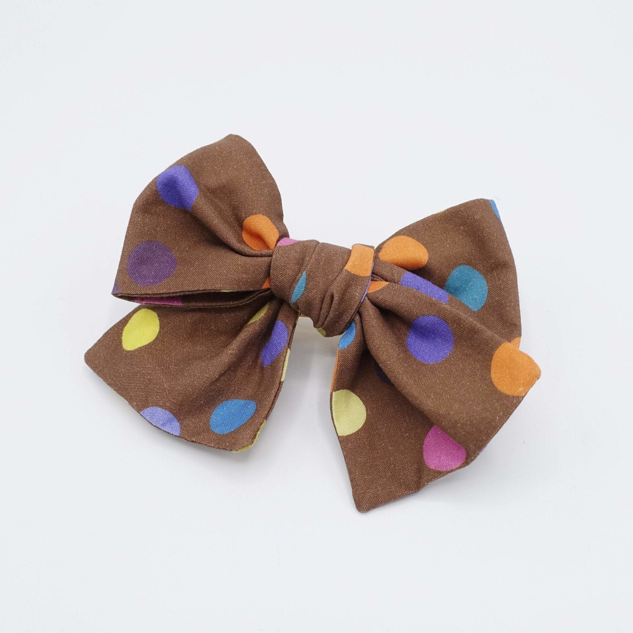 veryshine.com Barrettes & Clips cotton dot hair bow colorful wired hair accessory for women